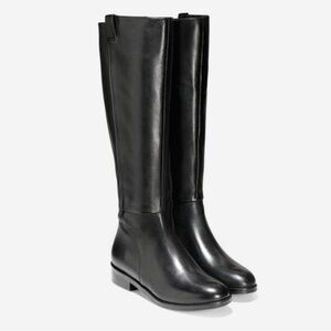 Cole Haan Katrina Knee-High Riding Boots Black Leather Size 9.5B